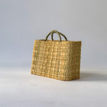 Χειροποίητη ψάθινη τσάντα ορθογώνια